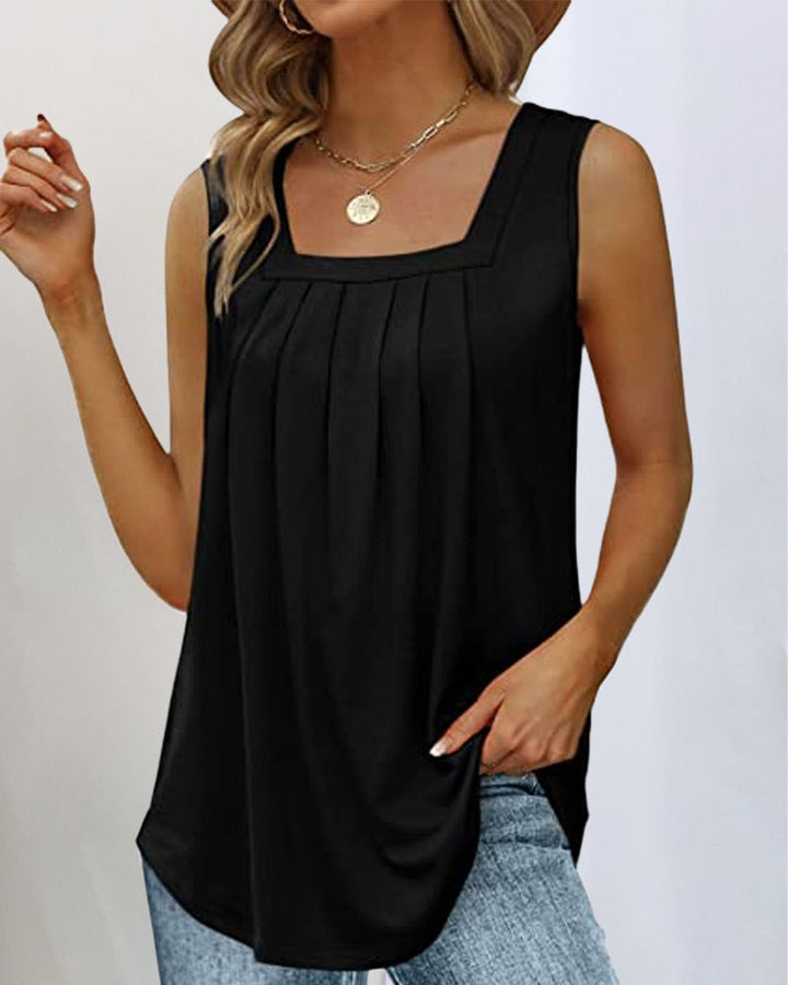 Catherine™ | Sleeveless Square Neck Blouse