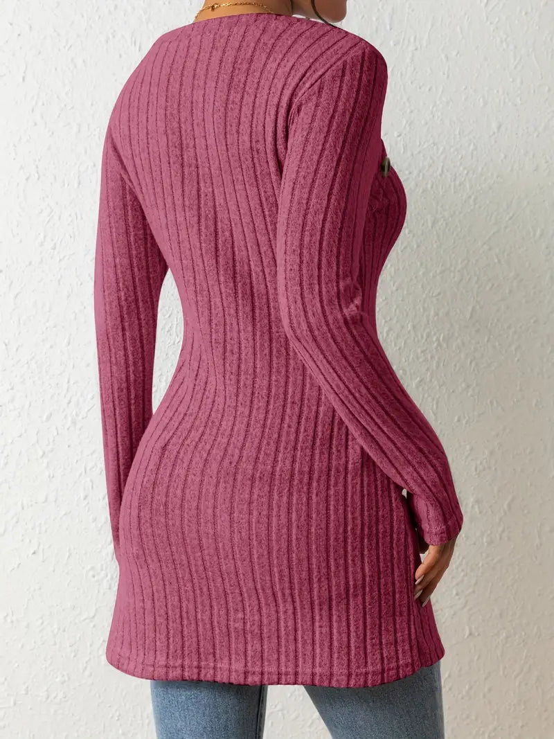 Erika | Button Detail Long Sleeve Top