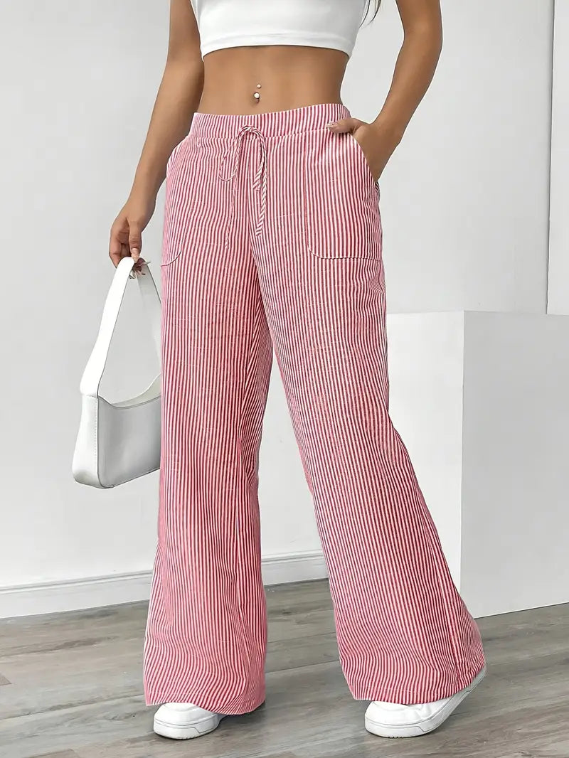 April | Elegant Striped Pants with Pockets