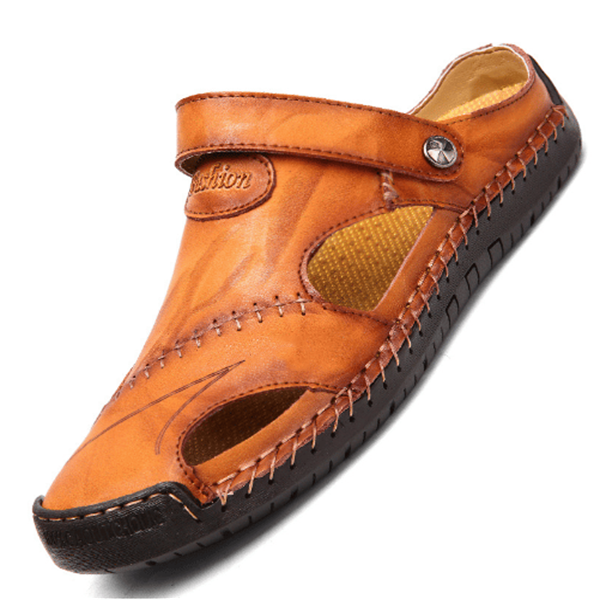 Caleb™ | Orthopedic Leather Sandals