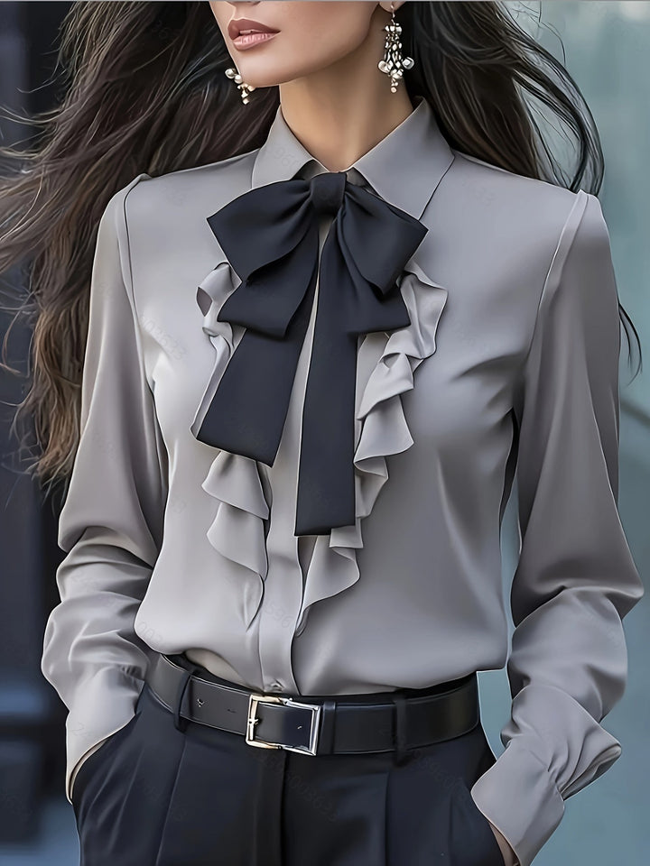 Desiree | Bow-Tie Ruffle Blouse