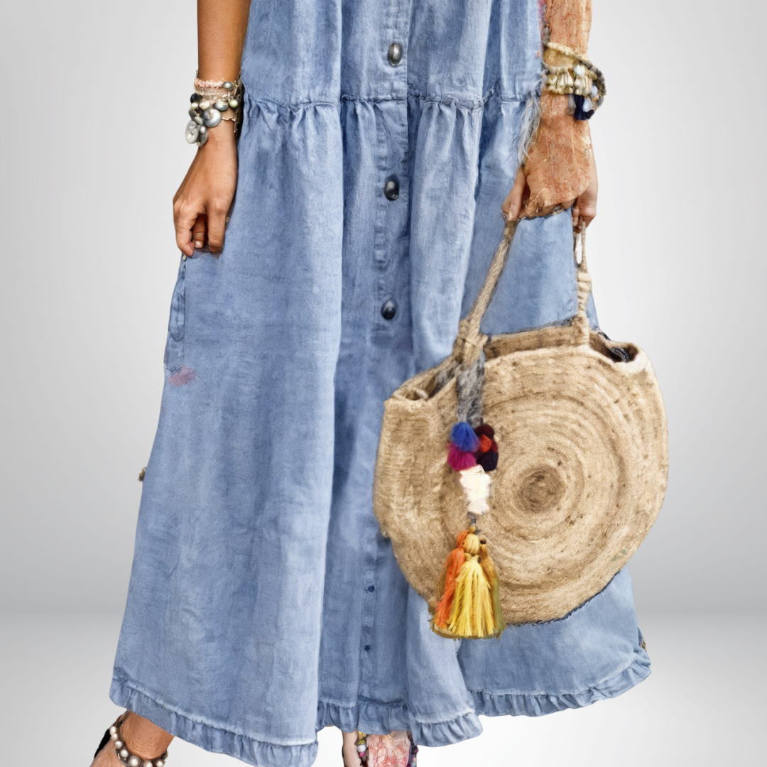 Victoria® | Soft Button-Down Denim Dress