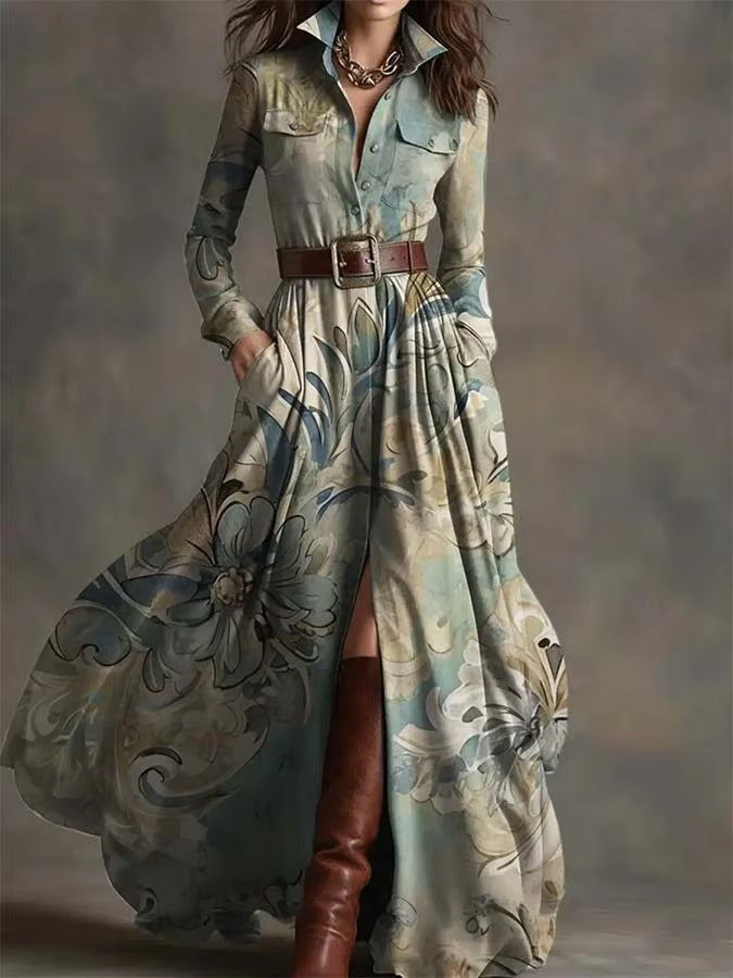 Bella | Floral Belted Maxi Dress