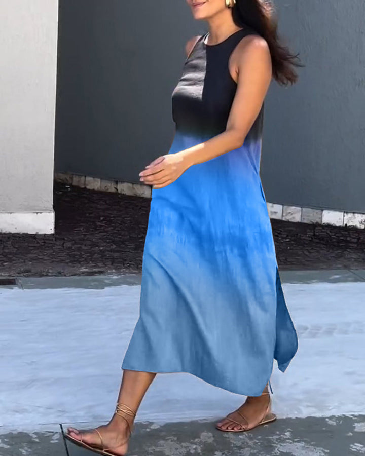 Gladys™ | Sleeveless Gradient Midi Dress Statement