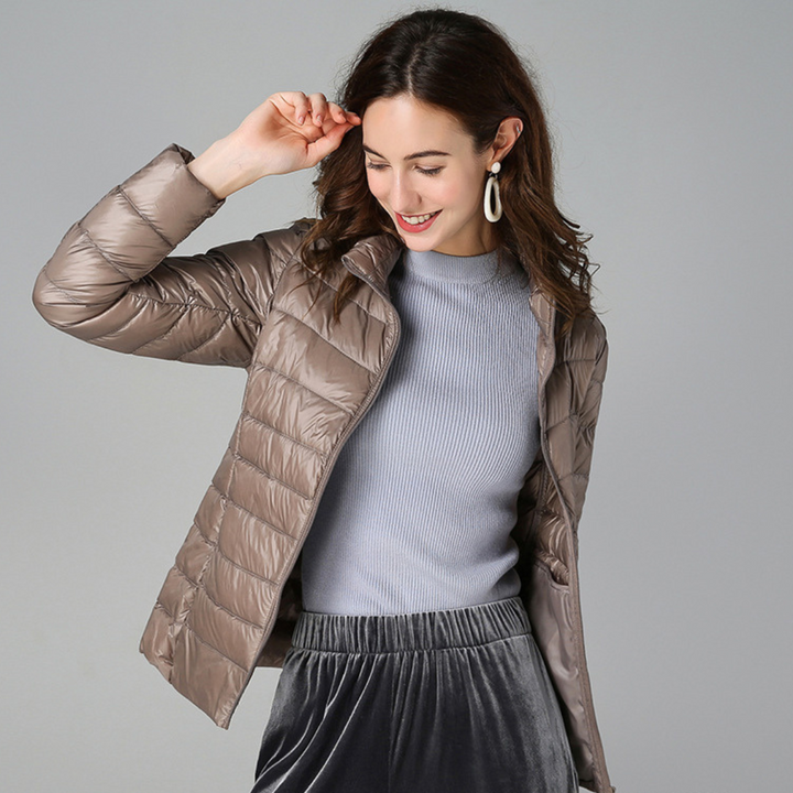 Charlotte™ | Ultralight Down Jacket with Sophisticated Pleats
