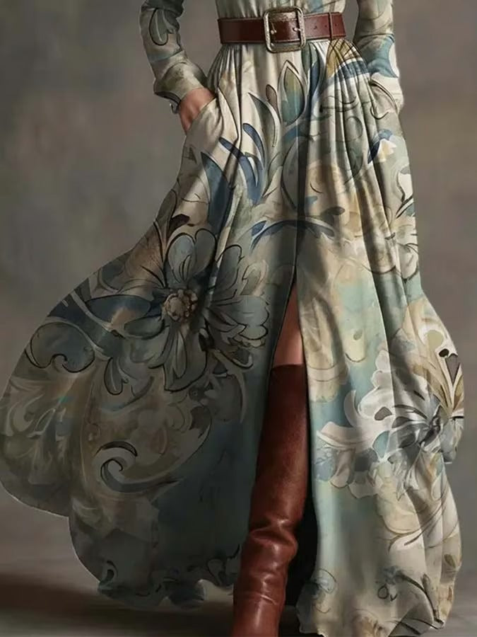 Bella | Floral Belted Maxi Dress