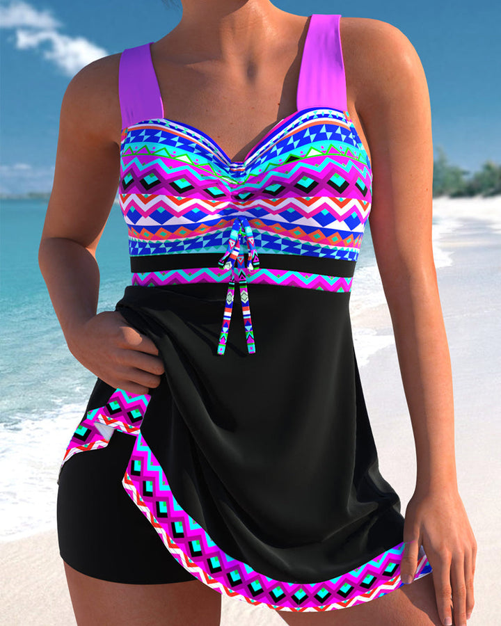 Eliza | Swimsuit with Lacing and Striped Design