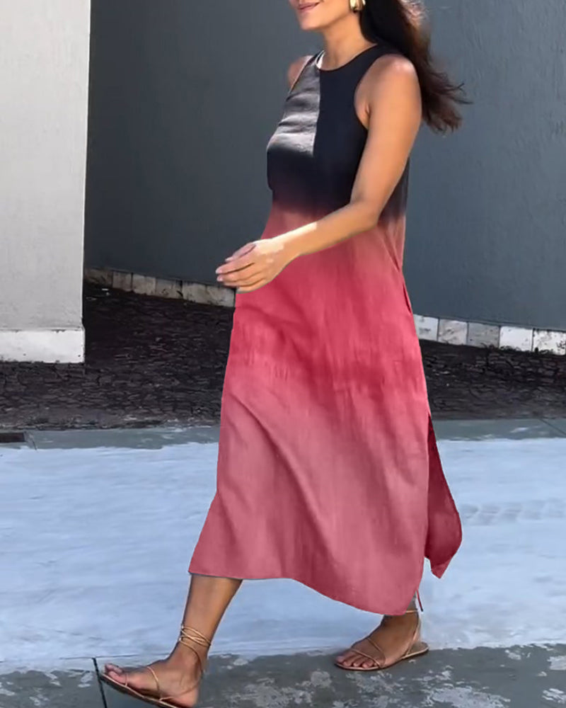 Gladys™ | Sleeveless Gradient Midi Dress Statement