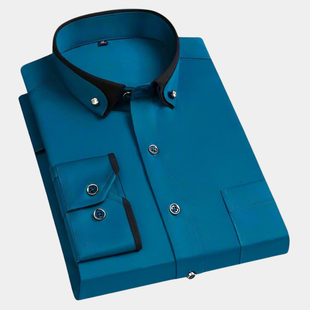 Theodore | Classic Contrast Collar Long Sleeve Shirt