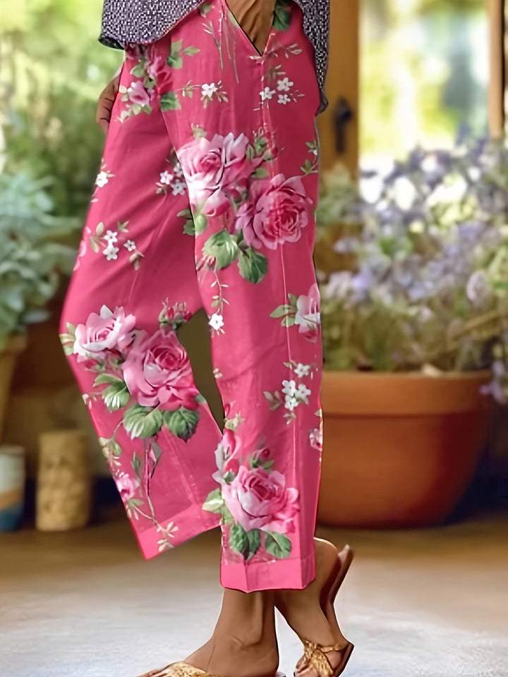 Ruby™ | Vibrant Bloom Wide-Leg Pants