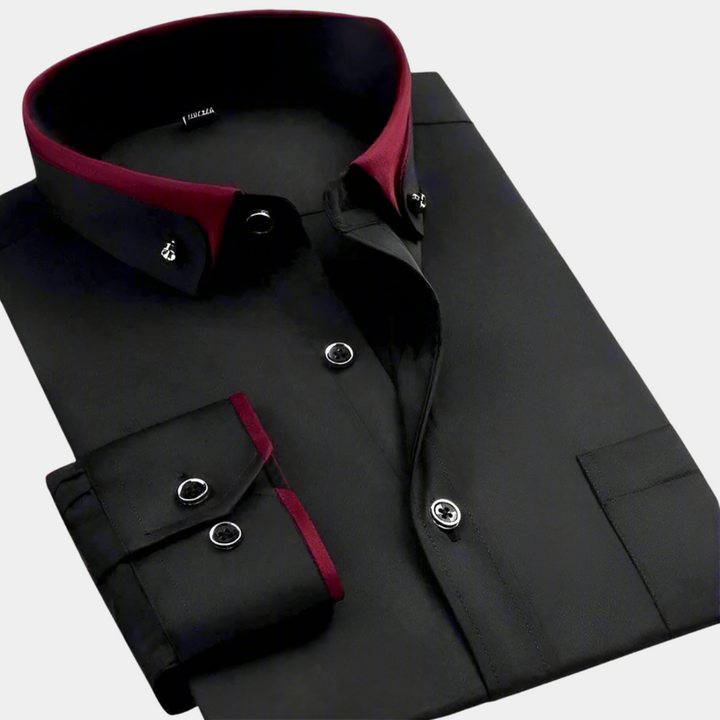 Theodore | Classic Contrast Collar Long Sleeve Shirt