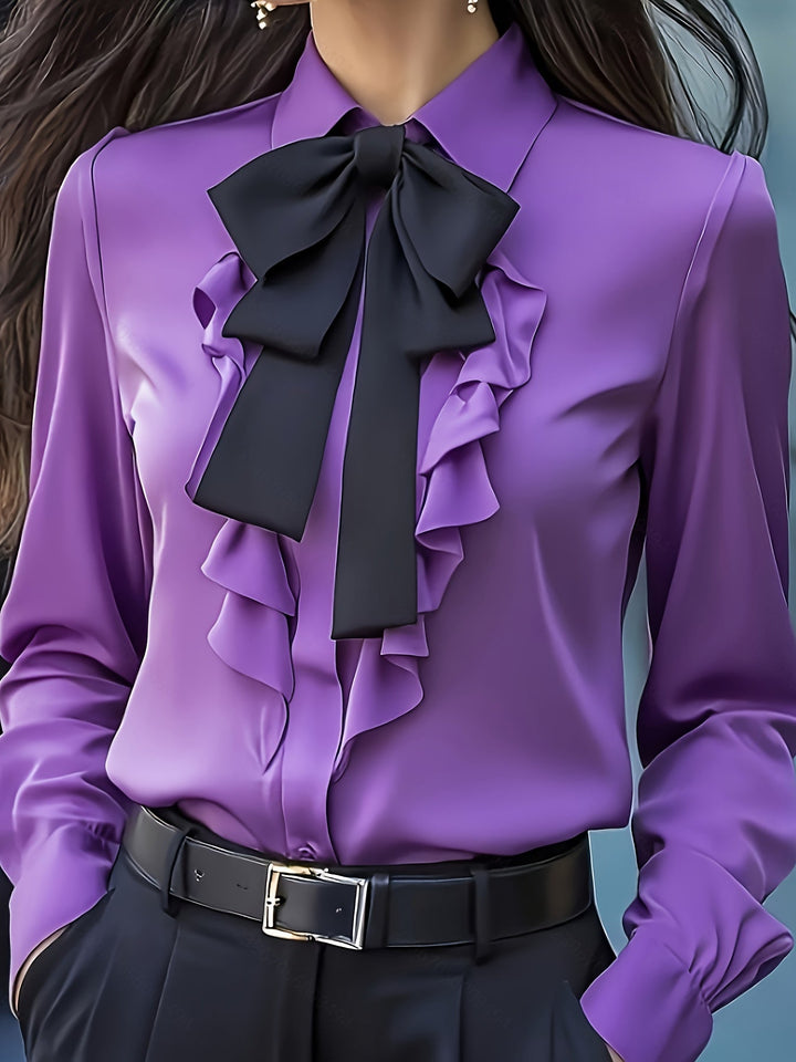 Desiree | Bow-Tie Ruffle Blouse