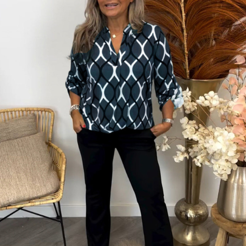 Crystal™ | Long Sleeve Blouse Diamond Geo Edit