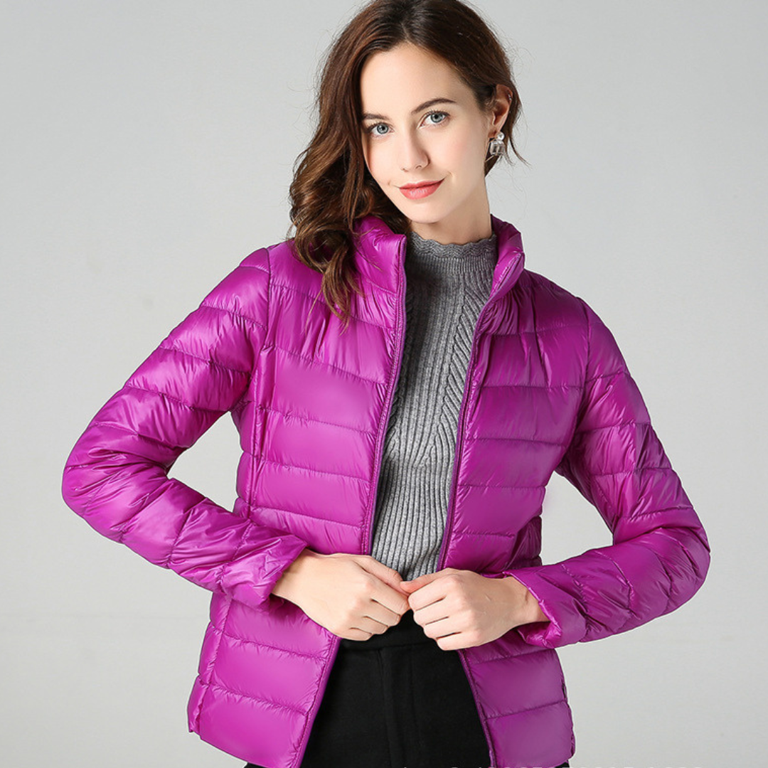 Charlotte™ | Ultralight Down Jacket with Sophisticated Pleats