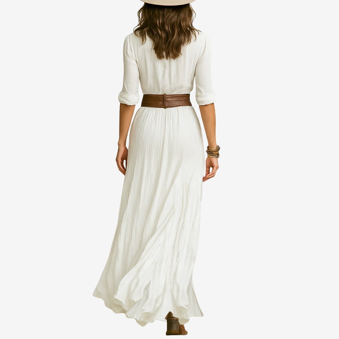Eva™ | Flowing Belted Maxi Dress