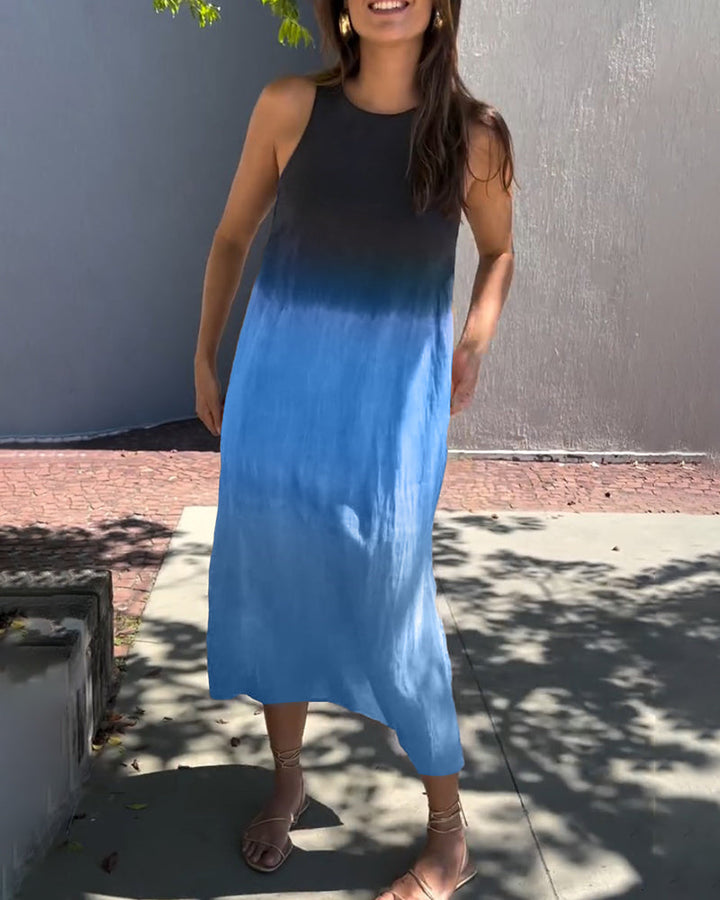 Gladys™ | Sleeveless Gradient Midi Dress Statement
