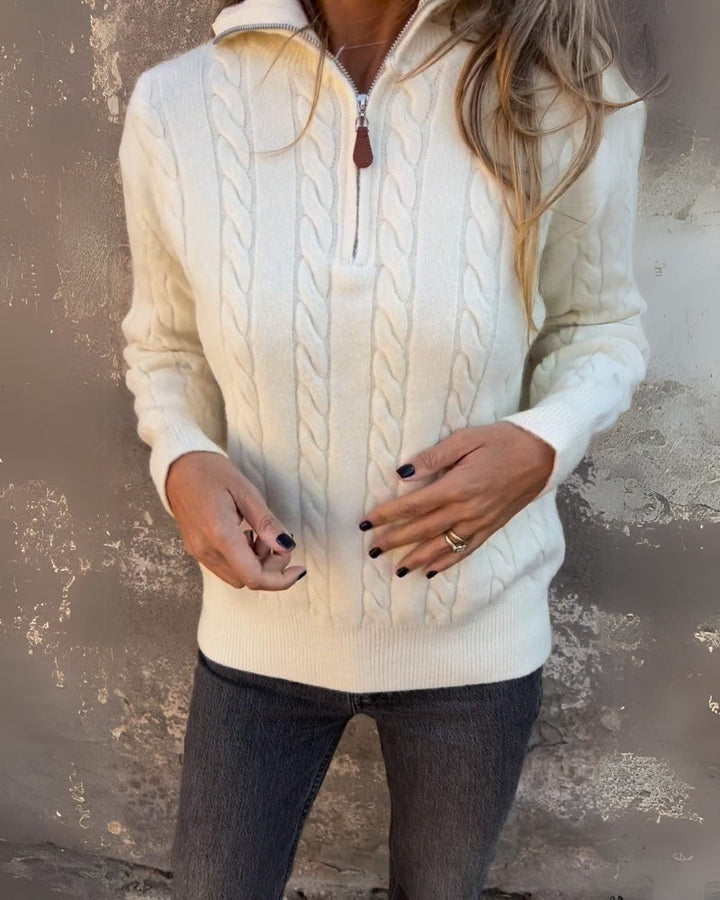 Courtney | Half-Zip Cable Knit Sweater