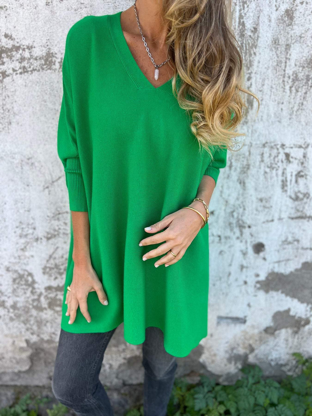 Katy™ | Cozy V-neck oversized sweater