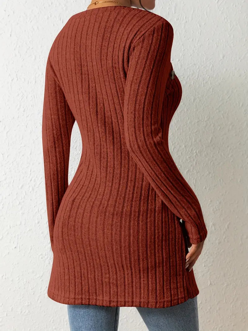 Erika | Button Detail Long Sleeve Top