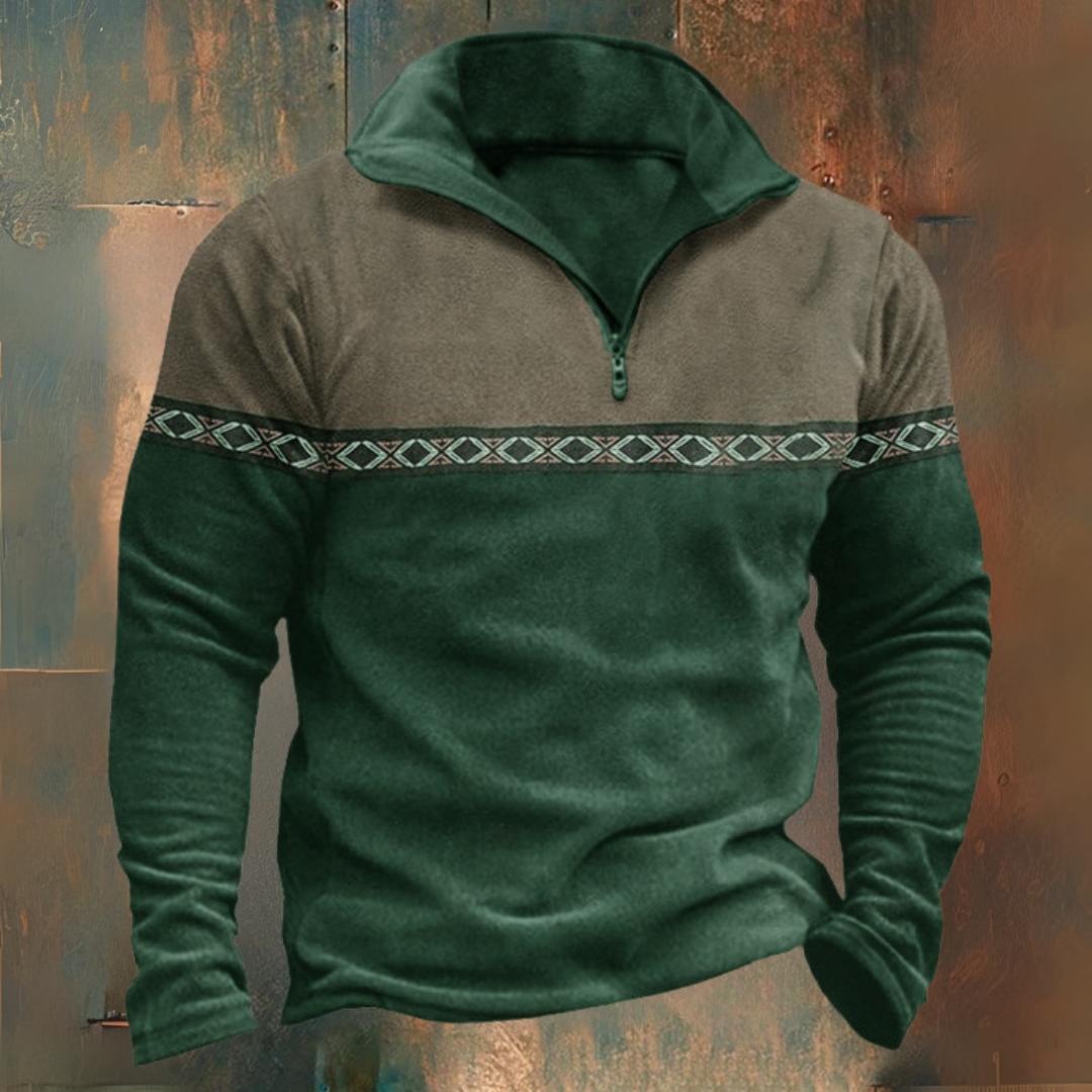 Caleb | Jacquard Half-Zip Sweatshirt