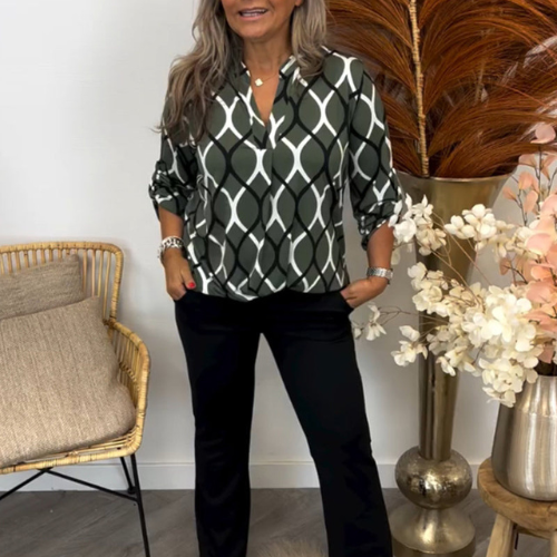 Crystal™ | Long Sleeve Blouse Diamond Geo Edit