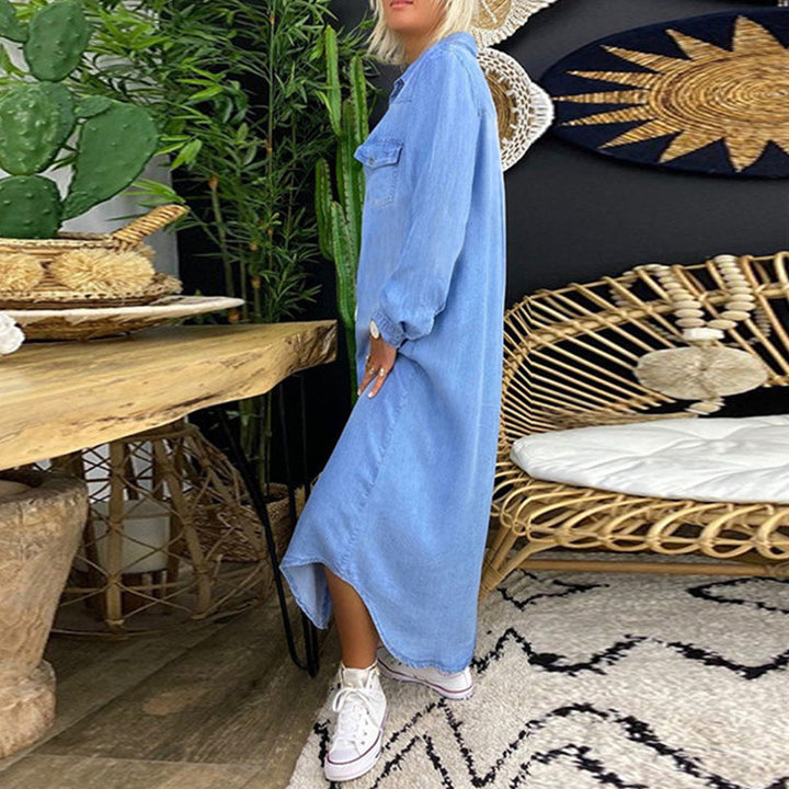 Elsa™ | Long-Sleeve Denim Maxi Dress