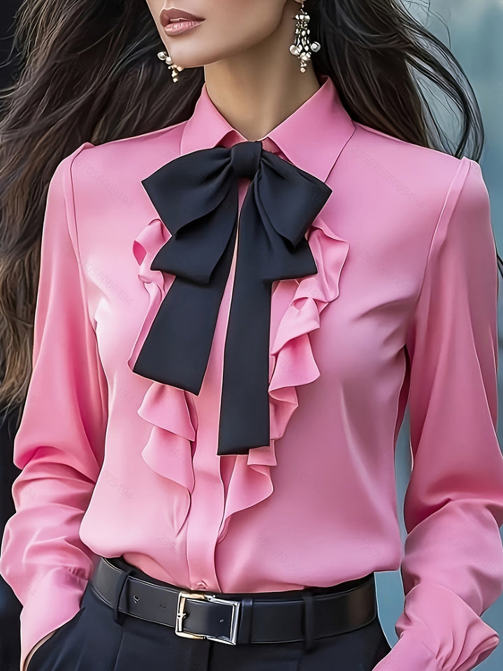 Desiree | Bow-Tie Ruffle Blouse