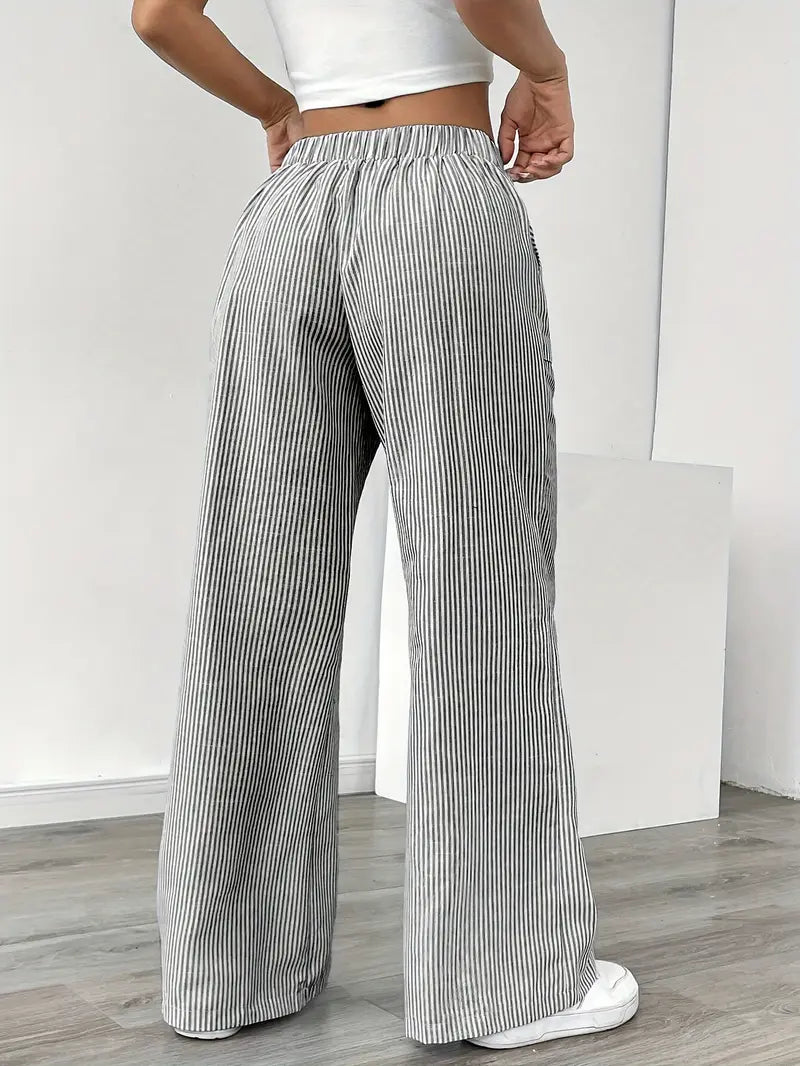 April | Elegant Striped Pants with Pockets