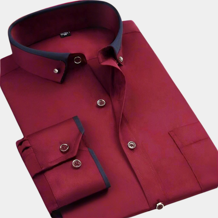 Theodore | Classic Contrast Collar Long Sleeve Shirt