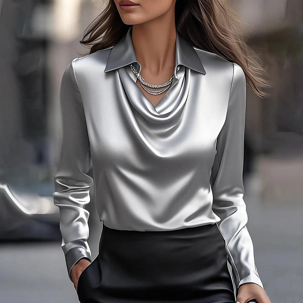 Everly™ | Luxe Drape-Neck Blouse