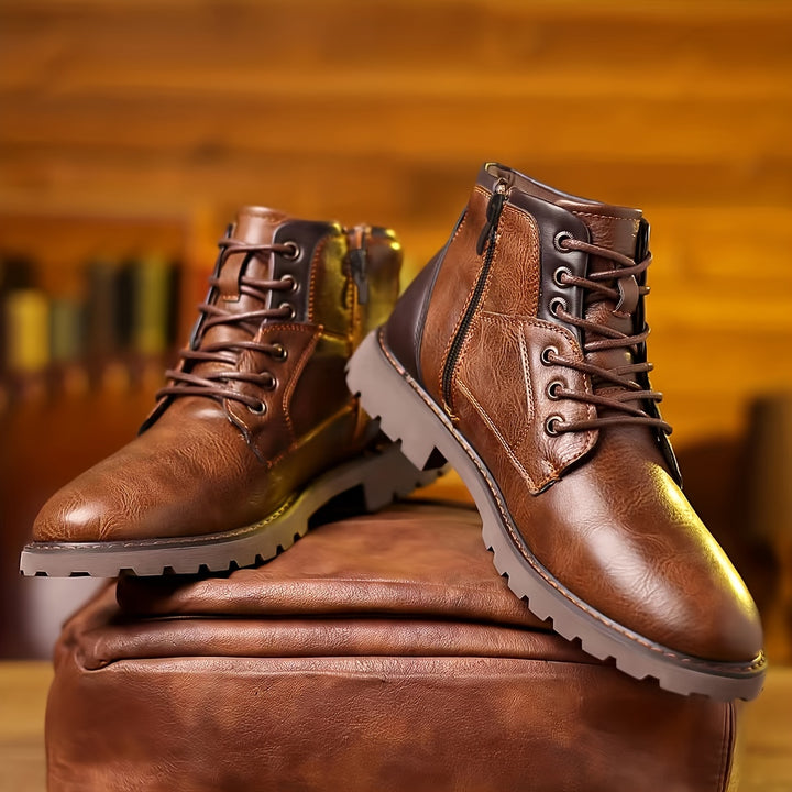 Alexander | Rugged Lace-Up Leather Boots
