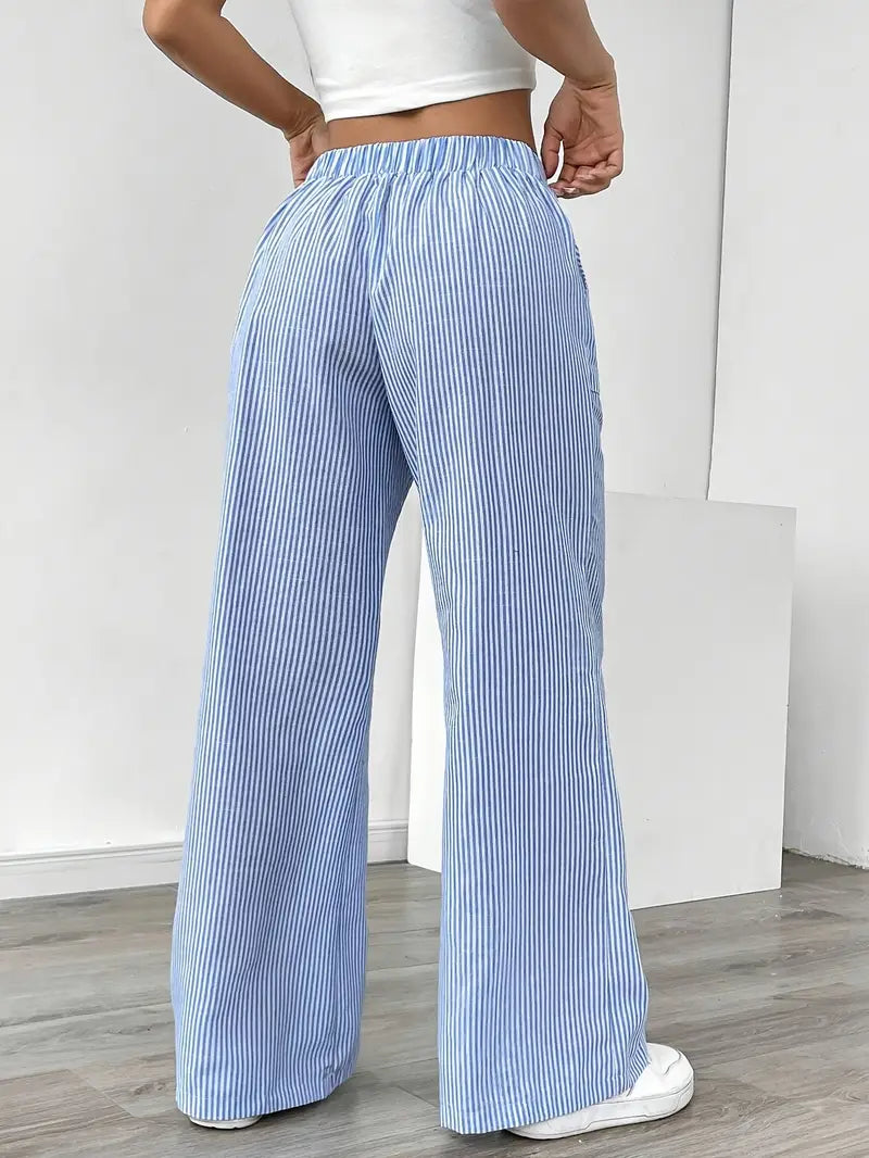April | Elegant Striped Pants with Pockets