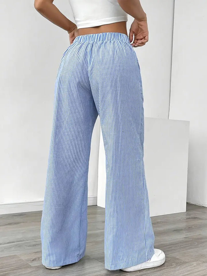 April | Elegant Striped Pants with Pockets