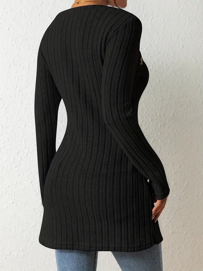 Erika | Button Detail Long Sleeve Top