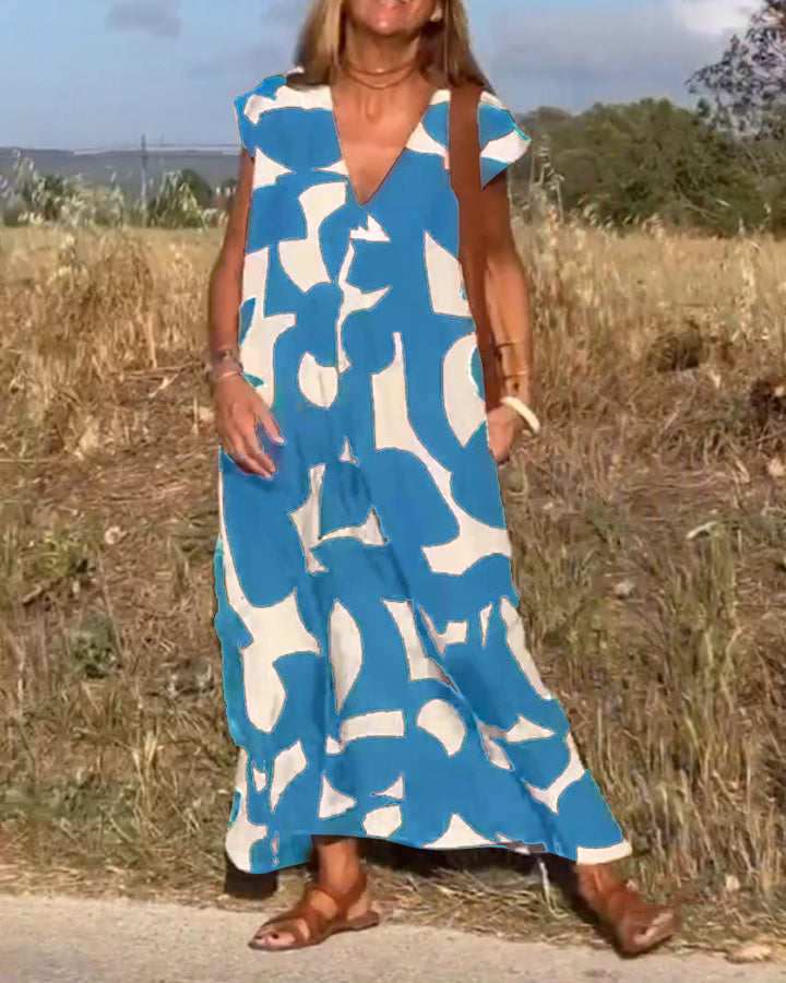 Emeline | Dress with print and V-neckline
