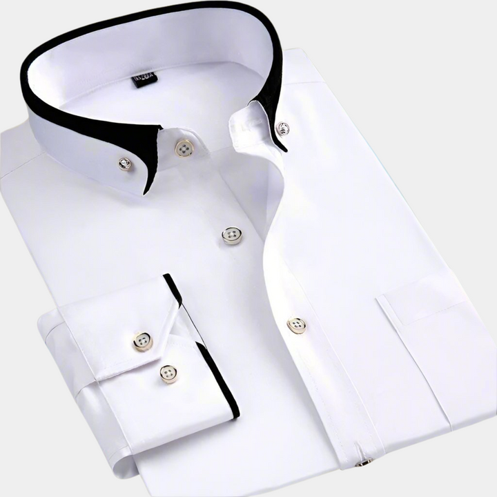 Theodore | Classic Contrast Collar Long Sleeve Shirt