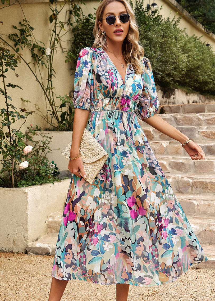 Marie | Flowing Printed Maxi Dress