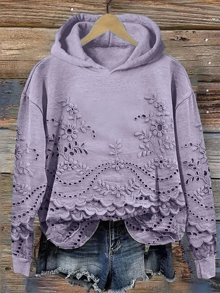 Alma | Embroidered Lace Hoodie
