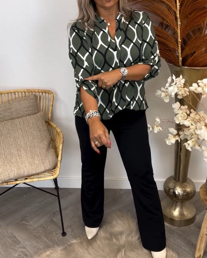 Crystal™ | Long Sleeve Blouse Diamond Geo Edit