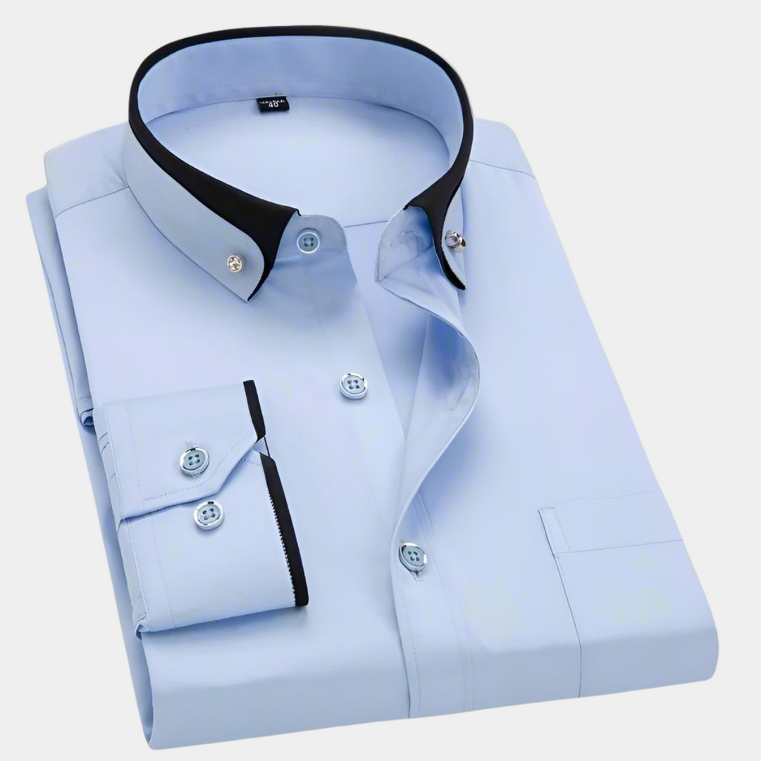 Theodore | Classic Contrast Collar Long Sleeve Shirt