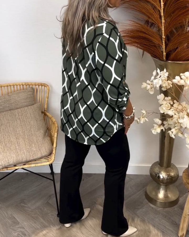 Crystal™ | Long Sleeve Blouse Diamond Geo Edit