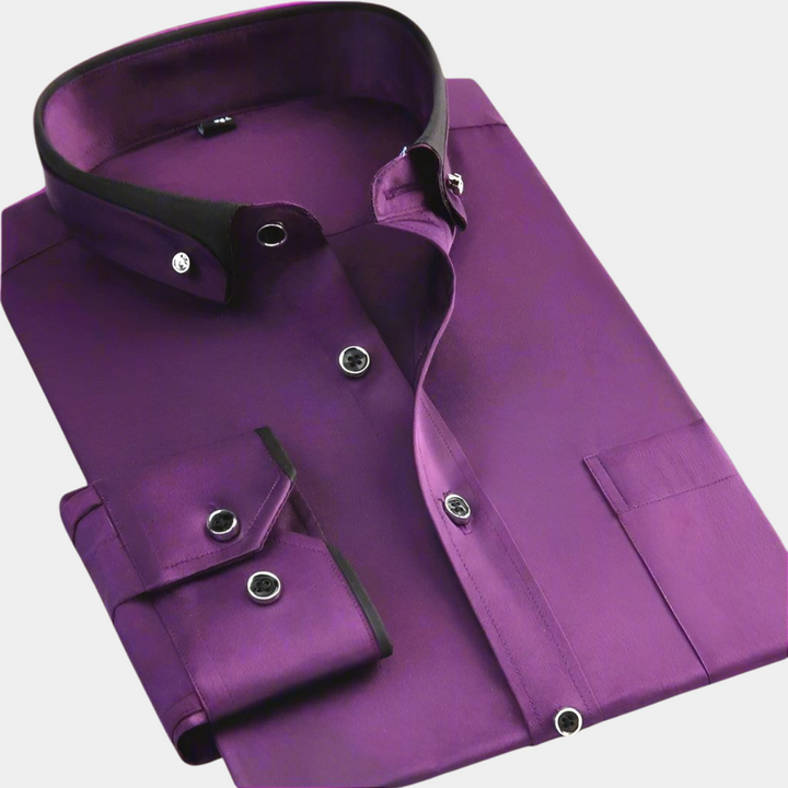 Theodore | Classic Contrast Collar Long Sleeve Shirt
