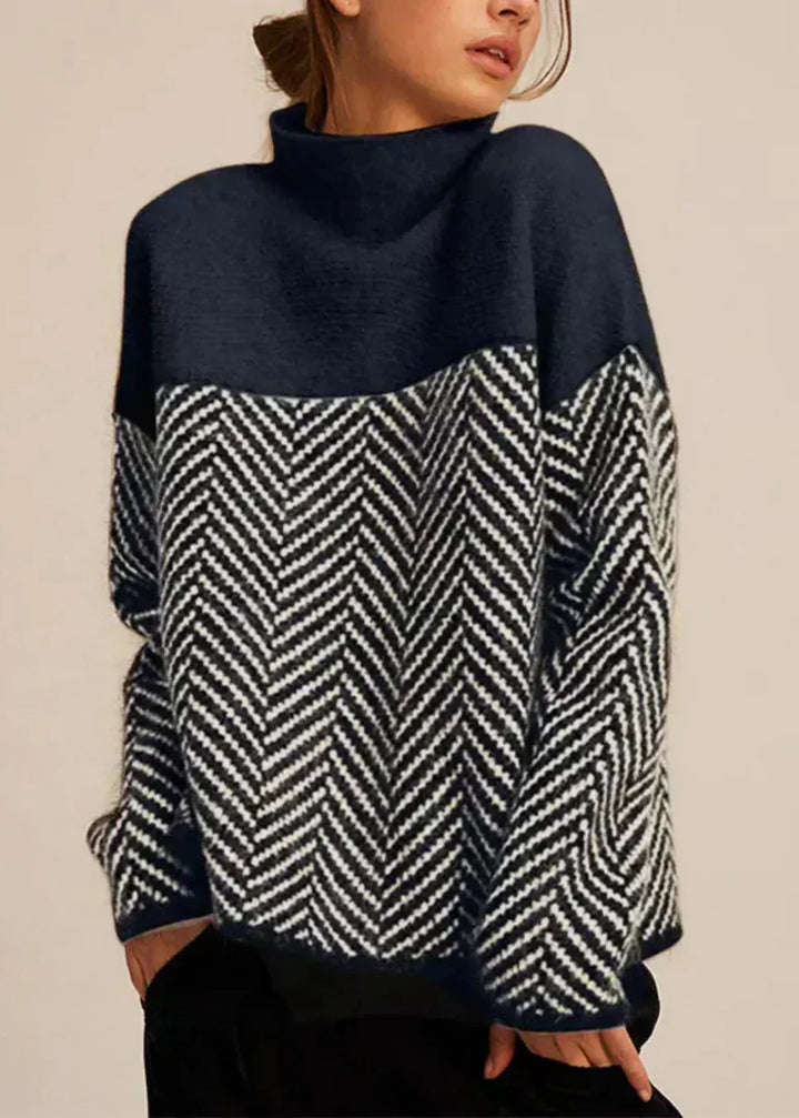 Anna | Patterned High-Neck Sweater