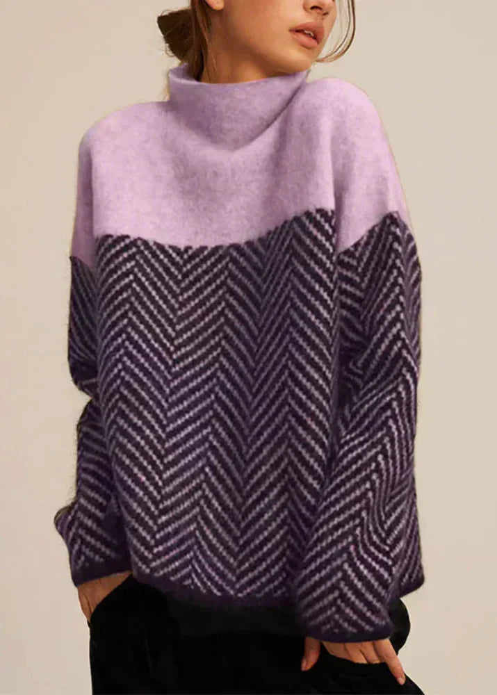 Anna | Patterned High-Neck Sweater