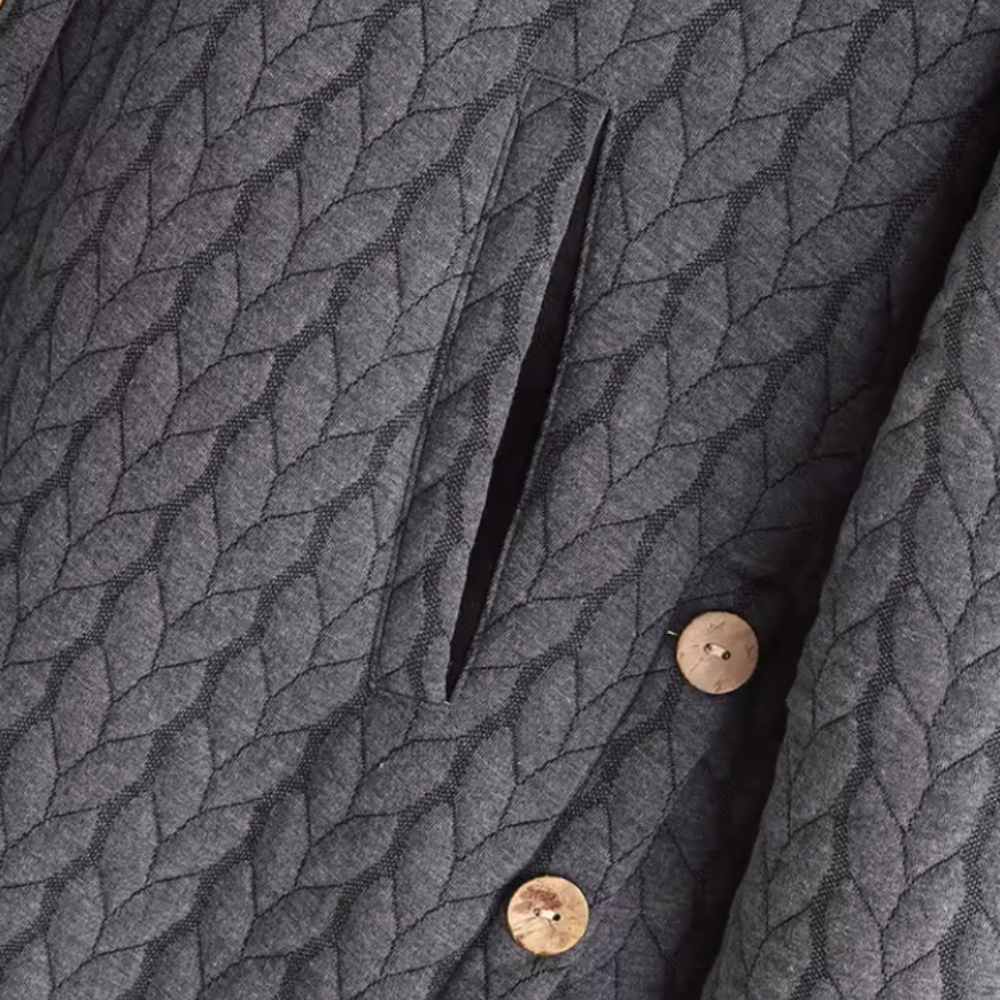 Mia | Quilted Button-Up Hooded Coat