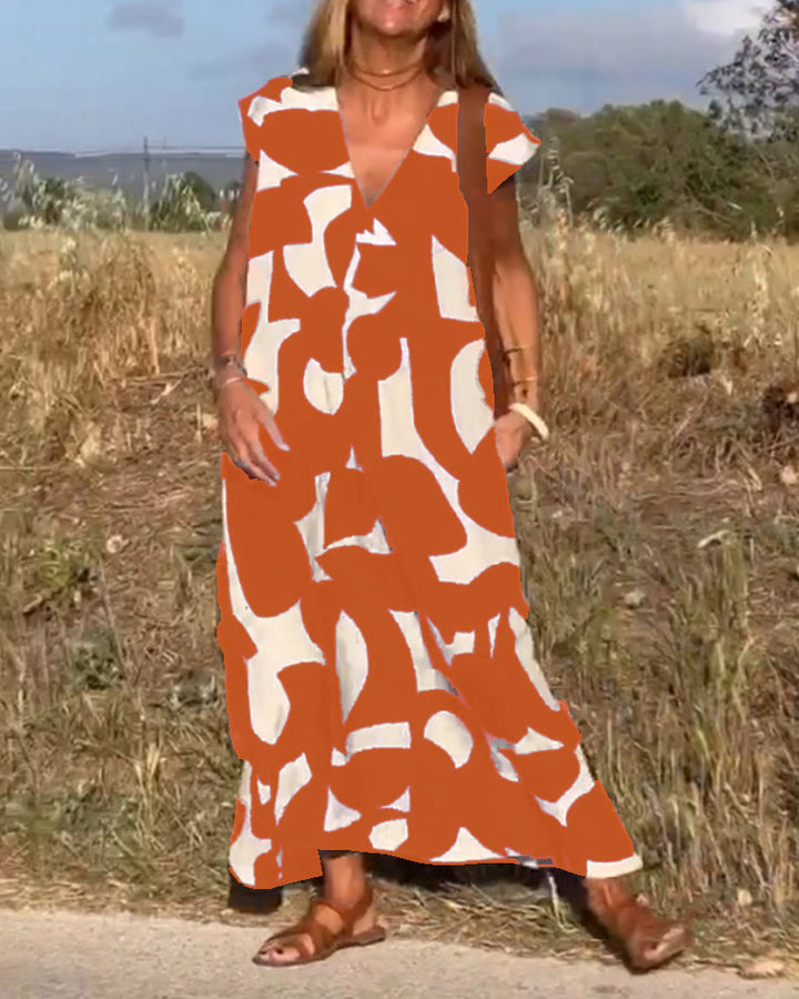 Emeline | Dress with print and V-neckline