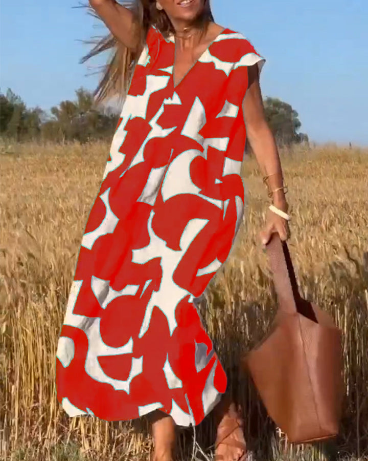Emeline | Dress with print and V-neckline