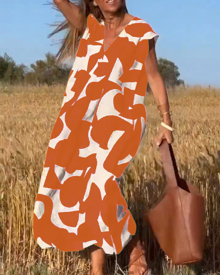 Emeline | Dress with print and V-neckline