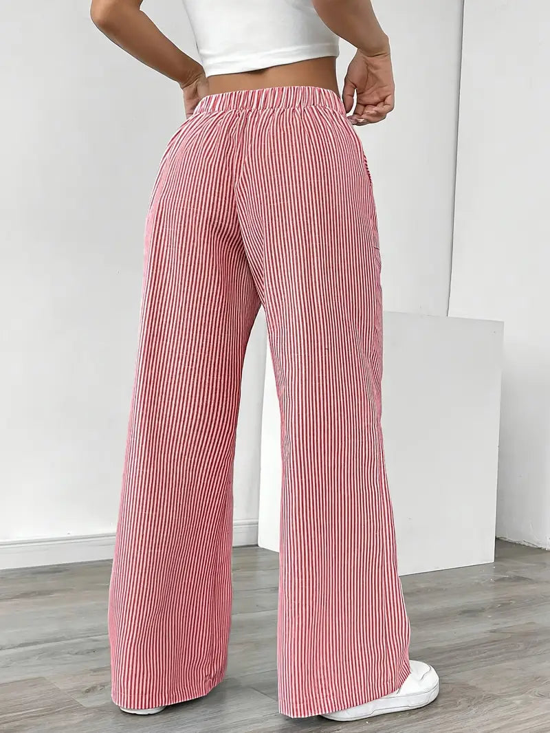 April | Elegant Striped Pants with Pockets