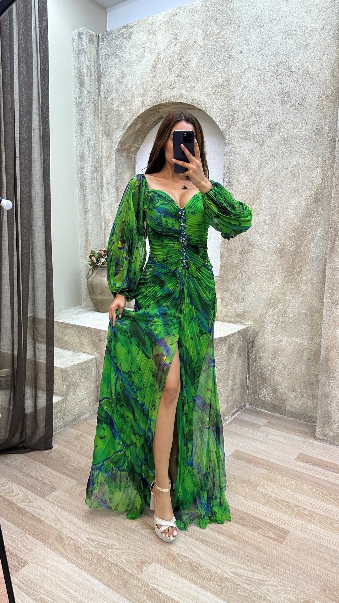 Vina | Ruched Off-Shoulder Maxi Dress